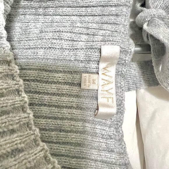 WAYF Square Neck Ribbed Knit Puff Sleeves Sweater Dress - Picture 9 of 11